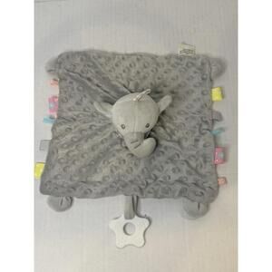 JellyBean Elephant Gray Lovey Security Blanket Dots Crinkle Bell Teether  EUC